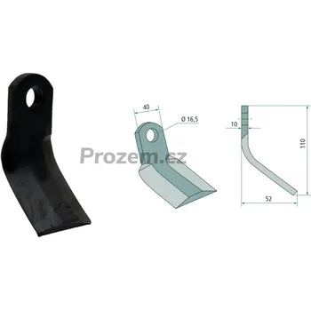 Mulčovací Y-nůž pro Breviglieri, 110/10/16,5 mm