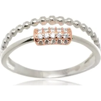 Prsten Stříbrný prsten s čirými zirkony STRP0408F