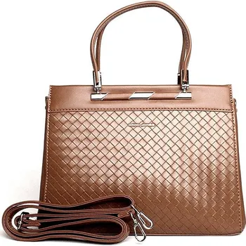 David Jones Paris Střední tříoddílová kabelka do ruky David Jones CM6446A hnědá