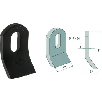 Mulčovací Y-nůž pro Zappator, 78/8/17x34 mm