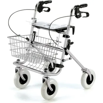 DMA Praha 100 WHD čtyřkolové chodítko zesílené, stříbrné