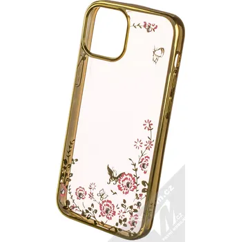 Pouzdro na mobilní telefon 1Mcz Diamond Flower TPU ochranný kryt pro Apple iPhone 13 mini zlatá (gold)