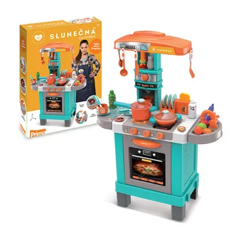 Dětská kuchyňka Sparkys Slunečná 21X-950A šedá/tyrkysová/oranžová