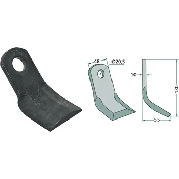 Pracovní nůž Mulčovací Y-nůž pro Kuhn, Nobili, 6060009, 130/10/20,5 mm