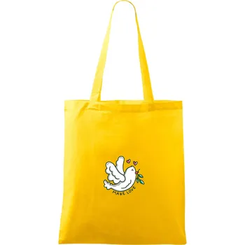 Holubice míru - make love - Taška bavlněná - 42 x 38 cm ( Žlutá )