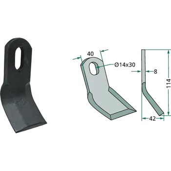 Pracovní nůž Mulčovací Y-nůž pro Hymach, 114/8/14x30 mm