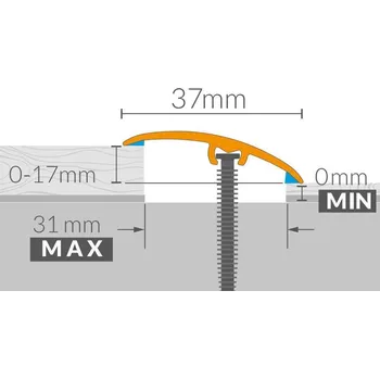 soklová lišta Přechodová lišta Arbiton CS37 0,93 m - Dub Platinium