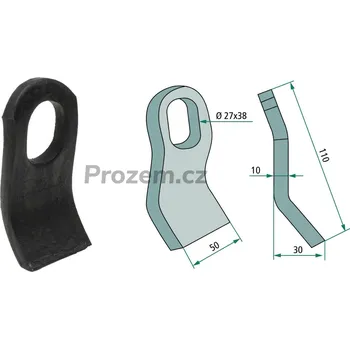 Mulčovací nůž pro Slagkraft, 110/10/27x38 mm