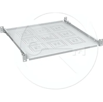 Rozvaděč Police 19" 1U 450mm pevná RAL 7035 úchyt na přední i zadní lišty UP-14-G