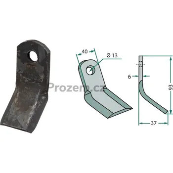 Mulčovací Y-nůž pro Carroy et Giraudon, 26264, 93/6/13 mm