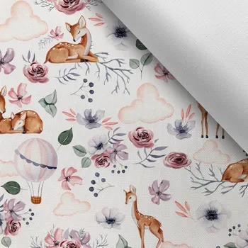 Látka s potiskem kočárkovina TD/NS nature/příroda