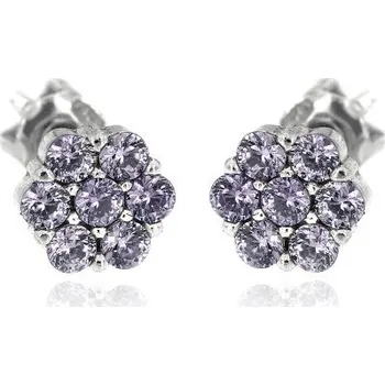 Náušnice Zlatnictví U Kostela Stříbrné náušnice fialové kytičky 895f 600820653