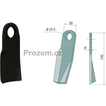 Pracovní nůž Mulčovací nůž pravý pro Fischer, 145/8/25,5 mm