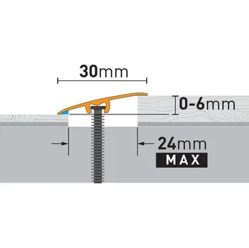 Přechodová lišta Arbiton CS30 1,86 m - Stříbrná
