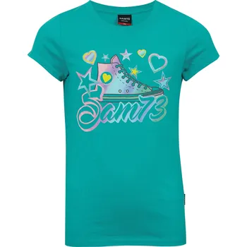 Dívčí tričko Dívčí triko s krátkým rukávem SAM 73 URSULA GT 563 NEON ZELENÁ 104