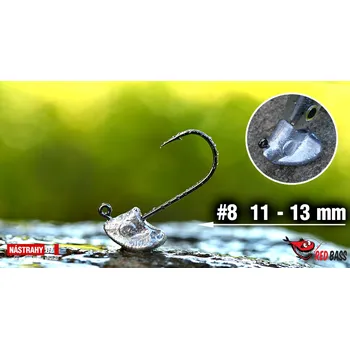 Rybářský háček Neváznoucí jigová hlavička REDBASS StandUp Pro Sickle #8 - 13 mm - 1 g, 5 ks