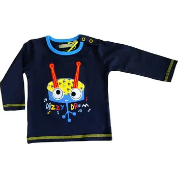 Chlapecké tričko Dizzy Drum - tmavě modré chlapecké tričko s dlouhým rukávem Velikost: 86