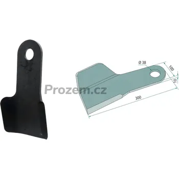Mulčovací nůž levý pro Spearhead, 7770761, 300/10/38 mm