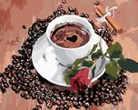 Zuty Šálek kávy a růže 40 x 50 cm