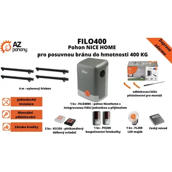 FILO400 - pohon Nice Home pro posuvnou bránu do hmotnosti 400 kg