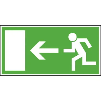 samolepka Tabulka – Úniková cesta doleva, 40 × 20 cm, hliník