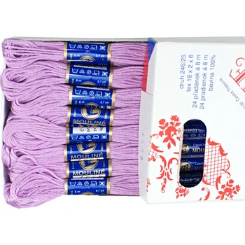 Příze Snový svět 4332 - Bavlněná vyšívací příze Mouline světle fialová