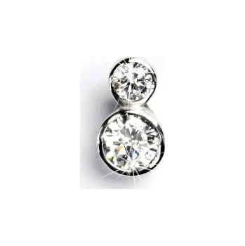 Přívěsek Zlatý přívěsek, bílé zlato, přívěsek s čirými zirkony, VP 130