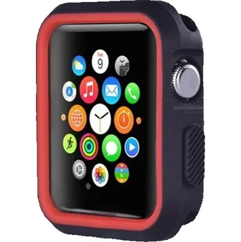 Ochranné silikonové pouzdro pro Apple Watch 38mm - černočervené