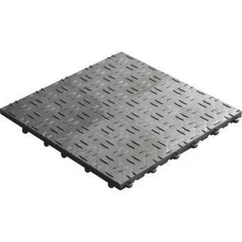 Venkovní dlažba Plastová dlaždice Florco Grip 40 x 40 cm s klick systémem stříbrná balení 6 ks