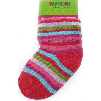 Barevné pruhované kojenecké dívčí froté ponožky Molly 0 - 6 měsíců