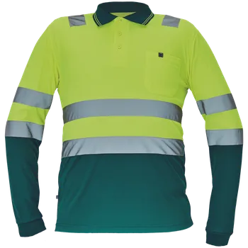 pracovní tričko Cerva LEON HV Pánská polokošile žlutá / zelená 2XL 0322000573005