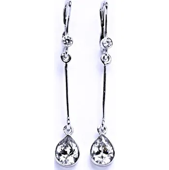 Náušnice Stříbrné náušnice se zirkony slzy, NK 28/tyč/1039