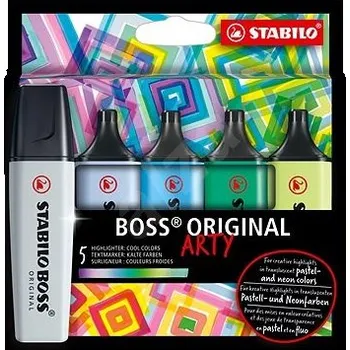 Zvýrazňovač STABILO BOSS ARTY 5ks studené odstíny