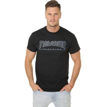 tričko Thrasher Outlined - Black/Black S