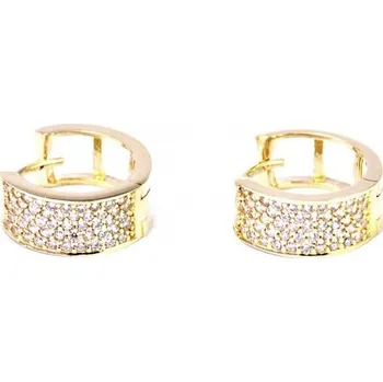 Náušnice Zlaté kroužky se zirkony Ø 12 mm