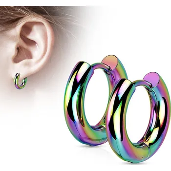 Náušnice Duhové ocelové náušnice kroužky 16mm