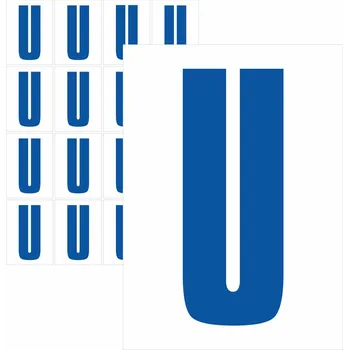 Speciální papír Písmena samolepící modrá U samolepící vinylová fólie velikost znaku 95 mm