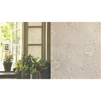 Okenní dekorace PATIFIX | Statická okenní fólie na sklo KVĚTINY 31-2855 | šířka 45 cm | průhledná + Transparetní statická okenní fólie (metráž) Patifix 31-2855 v šíři 45 cm