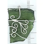 Přírodní vltavín ve stříbře , stříbrný přívěsek, 7,07 g