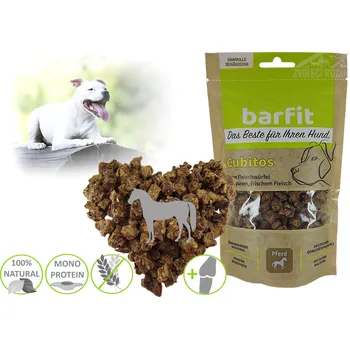 Pamlsek pro psa BARFIT sušené kostky masa 100% clear - konina 200g