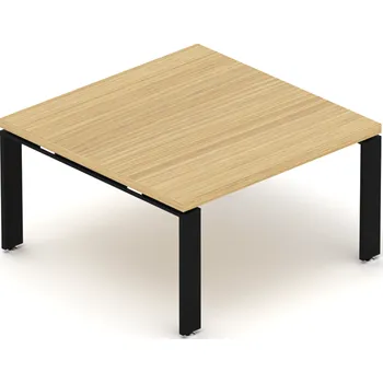 Jednací stůl NABYTEK-DESIGNOVY.CZ - DESK0860U - Konferenční stolek EPIC, 80/120cm, ocelová podnož U, výška 54cm, dub/černá