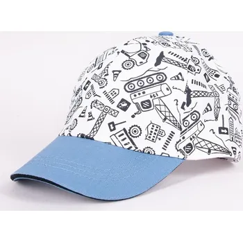 Kojenecká čepice YO dětská čepice - kšiltovka bavlněná - Na stavbě - chlapecká vel. 42-46cm