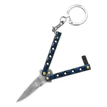 Bojový nůž Nůž motýlek Haller 84206 modrý přívěsek