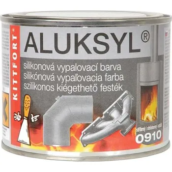 barva na kov Kittfort Aluksyl vypalovací silikonová žáruvzdorná barva 0910 stříbrná 3 kg