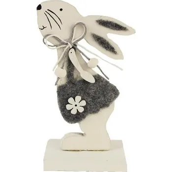 Velikonoční dekorace Dřevěná dekorace zaječice 13,5 cm (Velikonoční dřevěný zajíček)