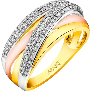 Prsten Prsten ze žlutého, bílého a růžového zlata s diamanty - 0,31 ct - ryzost 585 - 110.310