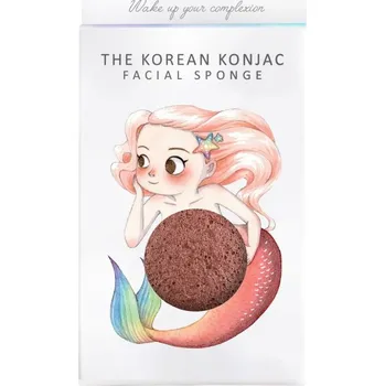 THE KONJAC SPONGE Konjak houba s věšáčkem, Mořská panna s červeným jílem, kolekce Mýtické bytosti