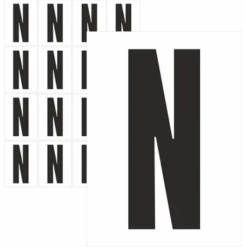 Papír Písmena samolepící černá N samolepící vinylová fólie velikost znaku 200 mm