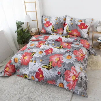 Povlečení XPOSE­­ Karla oranžové/šedé 2x 140 x 200, 2x 70 x 90 cm zipový uzávěr