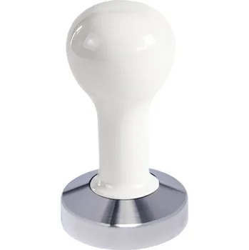 Buna café tamper, kov, bílý, 58 mm, nerez mat, konvexní